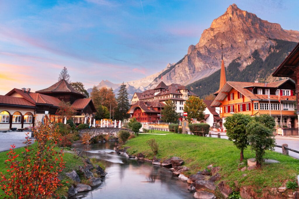 Kandersteg, Switzerland Old Town in the Alps